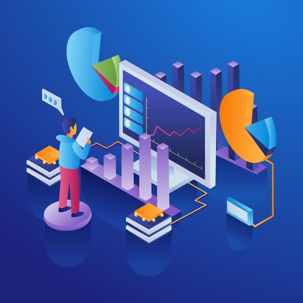 data-analysis-isometric-illustration-concept-free-vector